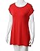 Doublju Women Short Sleeve Round Neck Loose Fit Long Tunic Top