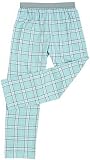 Adult Flannel Pants Elastic Waist No Fly Baby Blue, Grey and White Plaid