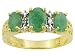 1.33CTW EMERALD WITH DIAMOND ACCENT 18KT OVER STERLING SILVER RING