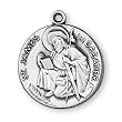 Sterling Silver Saint James Medal and 24-inch Chain