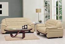 Elegant Contemporary Cappuccino Leather Sofa Loveseat Set