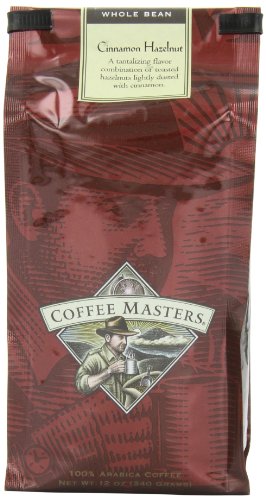Coffee Masters Flavored Coffee, Cinnamon Hazlenut, Whole Bean, 12-Ounce Bags (Pack of 4)