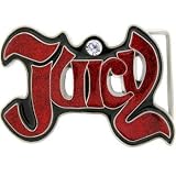 Red Glitter Juicy Rhinestone Graffiti Belt Buckle