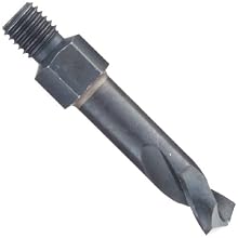 Precision Twist TS10 High Speed Steel Threaded Shank (Short Series) Drill Bit, Black Oxide Finish, Threaded Shank, Spiral Flute, 135 Degree Point Angle