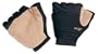 Decade 50301 Gpact Shock-Absorbing Half-Finger Lycra Wraparound Gloves with Leather Palm and Thumb Saddle Pads, Black and Buff, Small