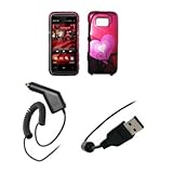 Nokia 5530 XpressMusic - Premium Pink and Red Hearts Design Snap-On Cover H ....