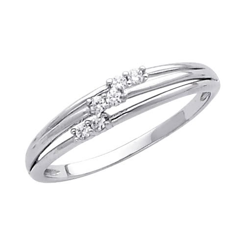 14K White Gold Round-cut CZ Cubic Zirconia Ladies Promise Ring Band ... 14K White Gold Round-cut CZ Cubic Zirconia Ladies Promise Ring Band ...