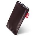 fitBAG Blues Dunkelbraun Handytasche Tasche aus Lederimitat mit Microfaserinnenfutter für Google Nexus One