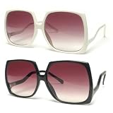Retro 70s Vintage Square Oversized Plastic Sunglasses - 2304