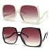 Retro 70's Vintage Square Oversized Plastic Sunglasses - 2304