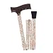 Duro-Med Adjustable Folding Fancy Cane with Derby Top Wood Handle, Beige Floral