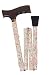 Duro-Med Adjustable Folding Fancy Cane with Derby Top Wood Handle, Beige Floral