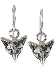 Pyrrha "talisman" Sterling Silver Mini Fox Head Hook Earrings