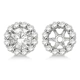Round Cut Diamond Earring Jackets 14k White Gold (0.50ct)