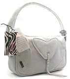 Roberto Cavalli - Roberto Cavalli Freedom Suede Leather Heart Handbag - Light Grey