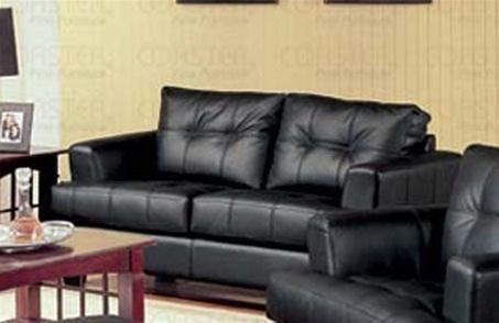 Coaster Samuel Black Contemporary Leather Loveseat