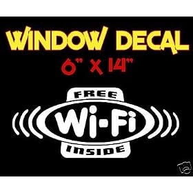 Free Wi-fi Inside Decal Sticker Window Sign Business Internet Access