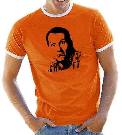 Touchlines Herren Kontrast / Ringer T-Shirt Al Bundy, orange/white, M, D1060