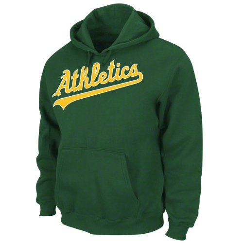 Oakland Athletics Sweatshirt: Dark Green NX Flock Hooded Fleece Pullover