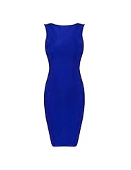 Backless Fitted Nylon/Rayon/Spandex Sleeveless Spring Summer Bandage Dress/Bodycon Dress/Midi Dress 