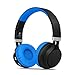 Sound Intone BT-02 Wireless Bluetooth Headphones Over-ear Stereo Folding with Volume Control and Microphone Headsets (Black/blue)