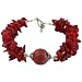 Handmade Antique Style Red Coral Bracelet With Silver Beads