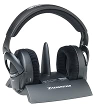 Sennheiser RS-65 Wireless RF Circumaural Headphones with SRS Surround Sound Processor (Black)
