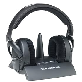 Sennheiser RS-65 Wireless RF Circumaural Headphones with SRS Surround Sound Processor (Black)