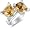 9.53 Carat Double Citrine and Diamond Cushion Cut Ring