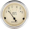 Auto Meter 1891 Antique Beige Short Sweep Electric Voltmeter Gauge