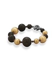 8.5" Baltic Amber and 14 Karat Gold Plated Bead Bracelet