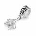 Chuvora Sterling Silver Flower Dangle with White CZ Bead Charm Fits Pandora Bracelet Chuvora Sterling Silver Flower Dangle with White CZ Bead Charm Fits Pandora Bracelet