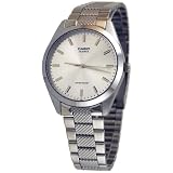 Casio Men's MTP1274D-7A Silver Stainless-Steel Quartz Watch with White Dial