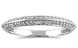 1/4 Carat Diamond Knife Edge Wedding Band in 10K White Gold