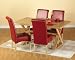 Oregon Natural Oak Veneer Dining Set with Four Rustic Faux Leather Chairs and FREE Delivery Service Image