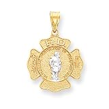 14k Saint Florian Medal Pendant