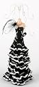 Juliana Jewellery Mannequin - Large Black Frilly Dress with White Lace