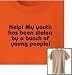 Help! My youth has been stolen by a bunch of young people! Standard Relaxed-Fit 50% Cotton-50% Polyester Crew-Neck Tee for Him -- Show your senior-level sense of humor with this witty Age Happens shirt, and see more funny tootoographic shirts in many styles and colors