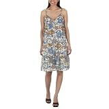 Juniors' Xhilaration Tiered Button Front Dress - Blue Floral Print