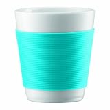 Bodum Canteen Double Wall Thermal Porcelain Cups, Small, Set of 2, 0.1 l, 3-Ounce, Blue by 