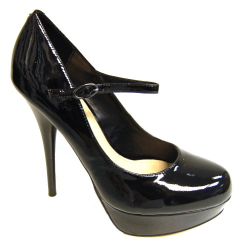 Steve Madden Women's Cougarr Mary Jane Pump,Black Patent,6.5 M US