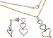 14K Tri-Color Gold and Diamond Heart Dangle Earrings and Pendant Set