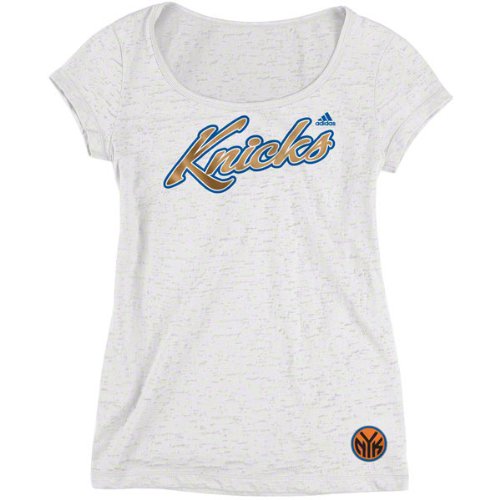 NBA Women's New York Knicks Team Script Tee Shirt (White, X-Large)