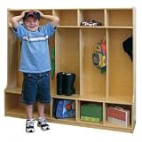 5-section Coat Locker with Built-in Bench