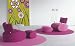 SOFTLINE Apollo Sessel mit Hocker Filz rosa