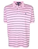 Ralph Lauren - Polo à rayures fines hommes - Rose / Noir