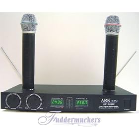 Dual Wireless Rechargable VHF Microphone System WRT-5288 by Karaoke Machine