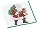 Caspari Lynn Haney Santas 2 Paper Lunch Napkin Package, Ivory