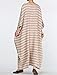 Mordenmiss Women's Cotton Linen Dress Stripes Plus Size Dresses Style 1-Large Khaki