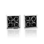 Mens 10k Black Gold Square Black Diamond Earrings Studs - 0.50 carat